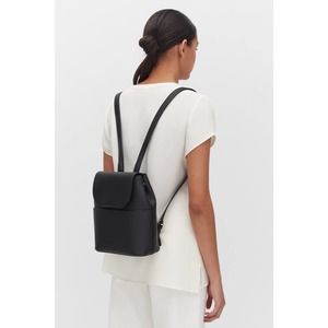 CUYANA black pebbled genuine leather NEW mini backpack bag